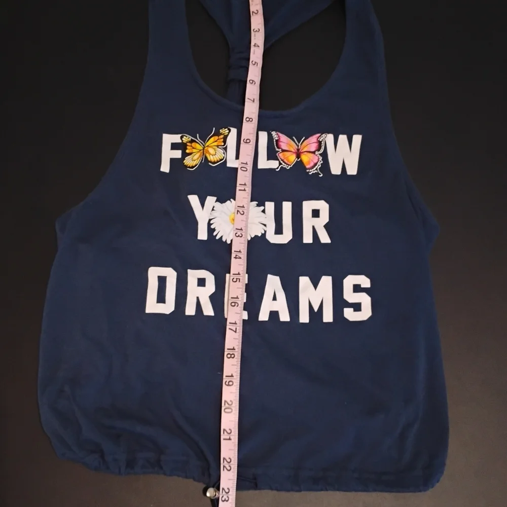 Navy Tank Top with Butterfly and Daisy Print - Picture 5 of 7